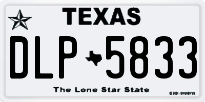 TX license plate DLP5833