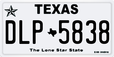 TX license plate DLP5838