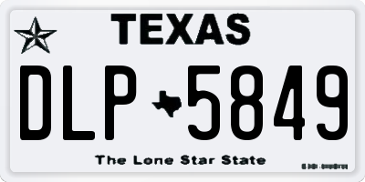 TX license plate DLP5849