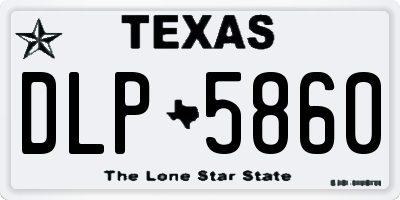 TX license plate DLP5860