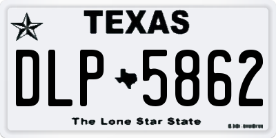 TX license plate DLP5862