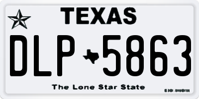 TX license plate DLP5863