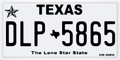 TX license plate DLP5865