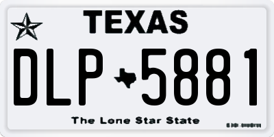 TX license plate DLP5881