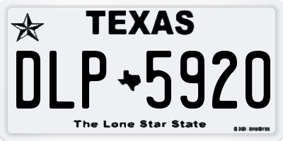 TX license plate DLP5920