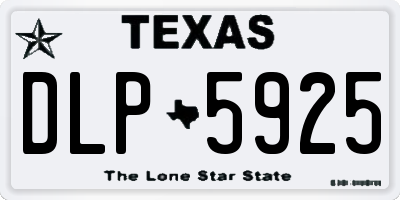TX license plate DLP5925