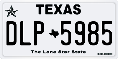 TX license plate DLP5985