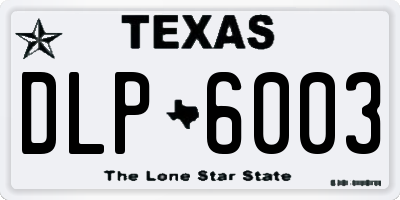 TX license plate DLP6003