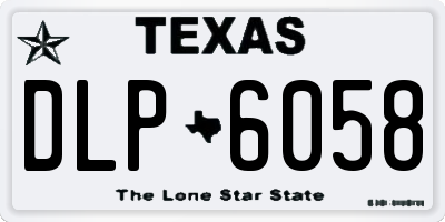 TX license plate DLP6058