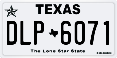 TX license plate DLP6071