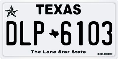 TX license plate DLP6103
