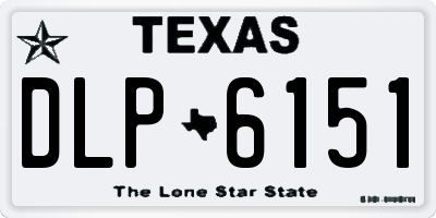 TX license plate DLP6151