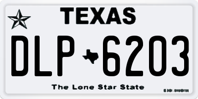 TX license plate DLP6203
