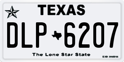 TX license plate DLP6207