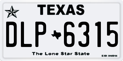 TX license plate DLP6315