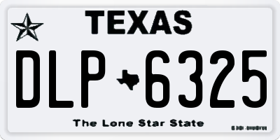 TX license plate DLP6325