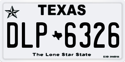 TX license plate DLP6326