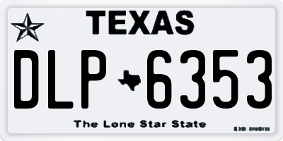 TX license plate DLP6353