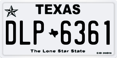 TX license plate DLP6361