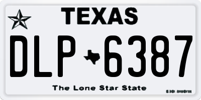 TX license plate DLP6387
