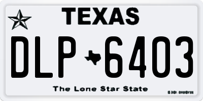 TX license plate DLP6403