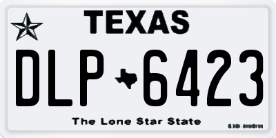 TX license plate DLP6423