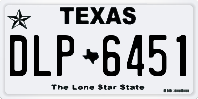 TX license plate DLP6451