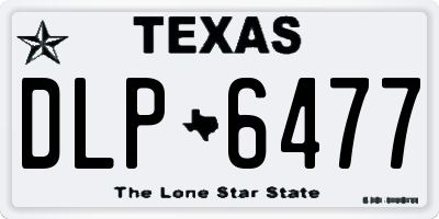 TX license plate DLP6477