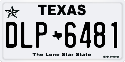 TX license plate DLP6481
