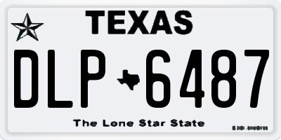 TX license plate DLP6487