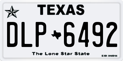 TX license plate DLP6492