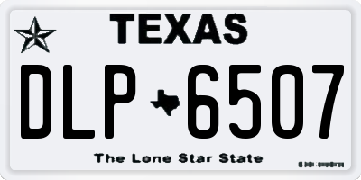 TX license plate DLP6507