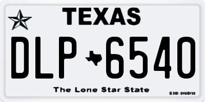 TX license plate DLP6540