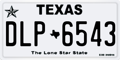 TX license plate DLP6543