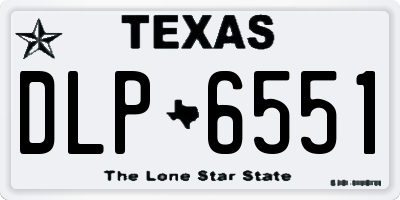 TX license plate DLP6551