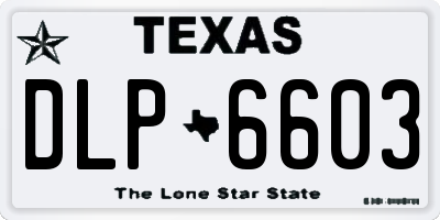TX license plate DLP6603