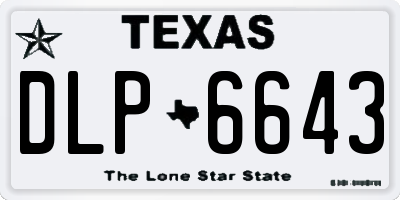 TX license plate DLP6643
