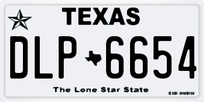 TX license plate DLP6654