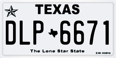 TX license plate DLP6671