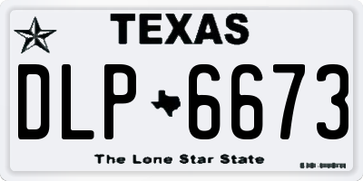 TX license plate DLP6673