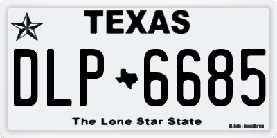 TX license plate DLP6685