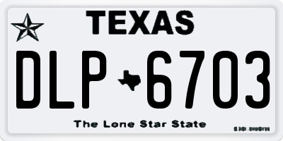TX license plate DLP6703