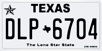 TX license plate DLP6704
