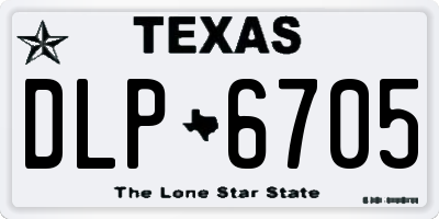 TX license plate DLP6705