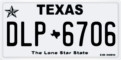 TX license plate DLP6706