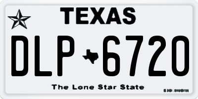 TX license plate DLP6720