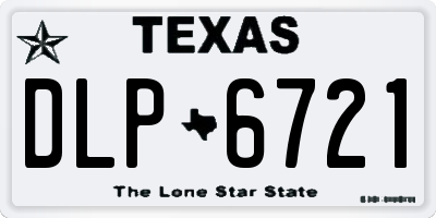 TX license plate DLP6721