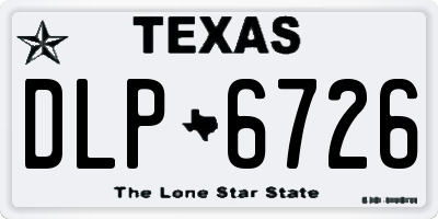 TX license plate DLP6726