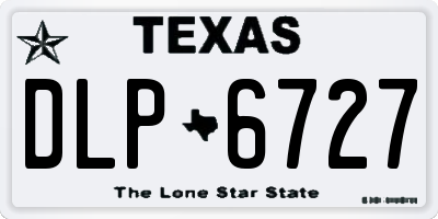 TX license plate DLP6727