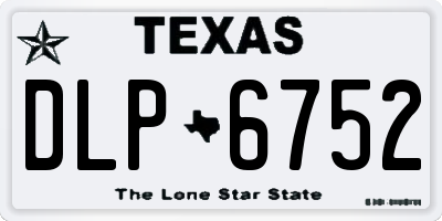 TX license plate DLP6752